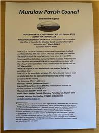 Notice of Vacancy